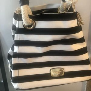 Michael Kors black and white nautical bag